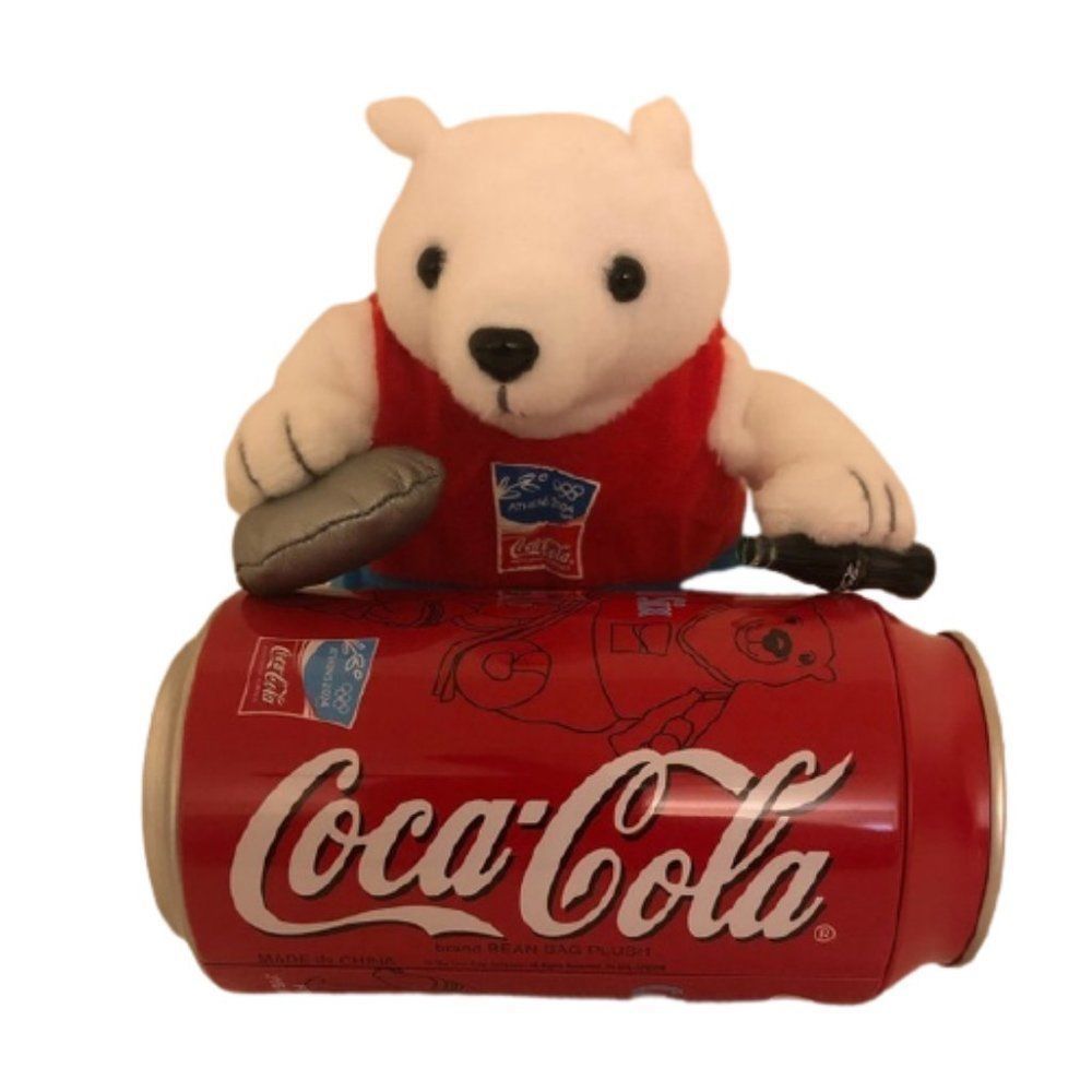 🆕Vintage Coca Cola Plush Polar Bear 2004 Athens Discus - Picture 2 of 8